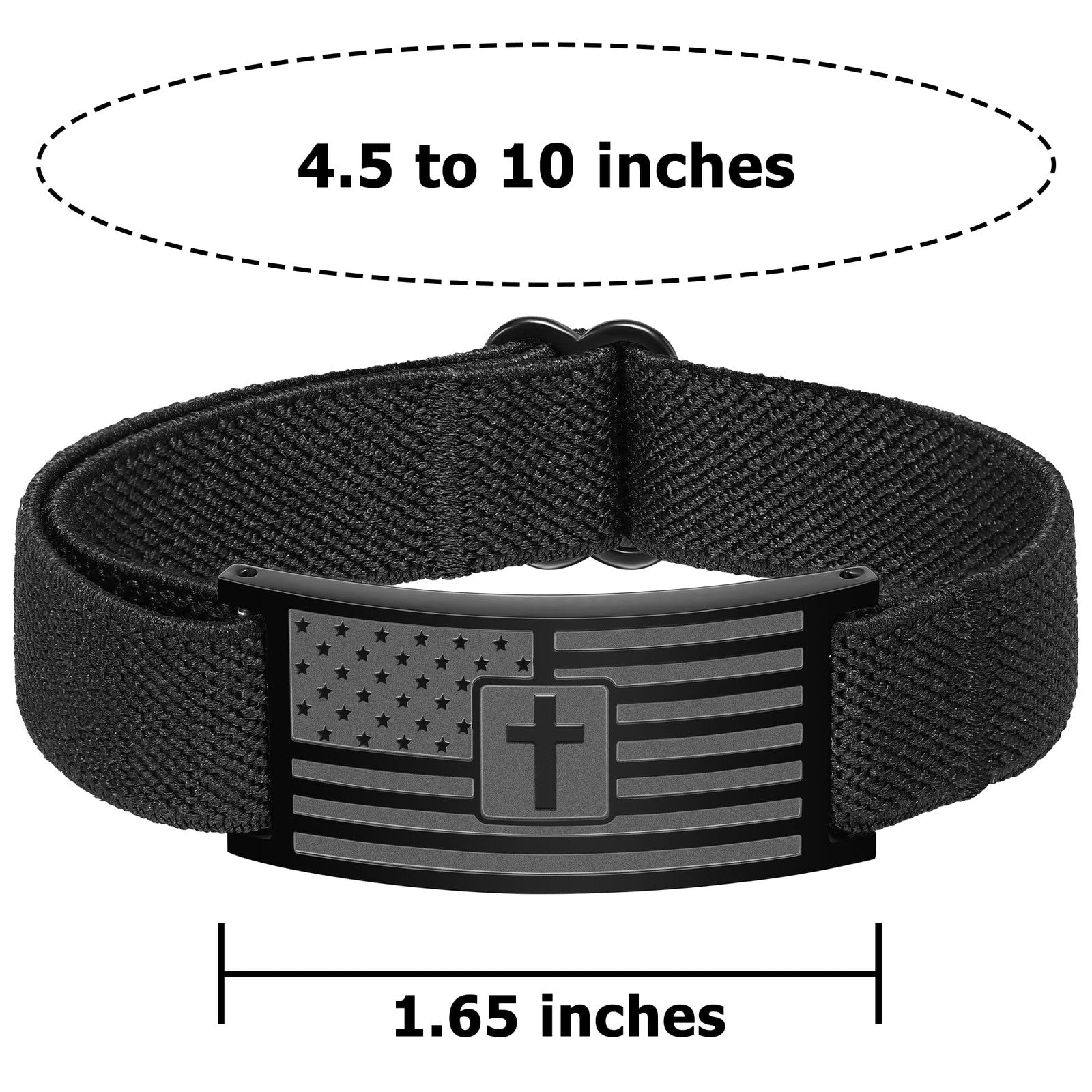Zocomi American Flag Cross Bracelet Adjustable Christian Faith Gift Men Women