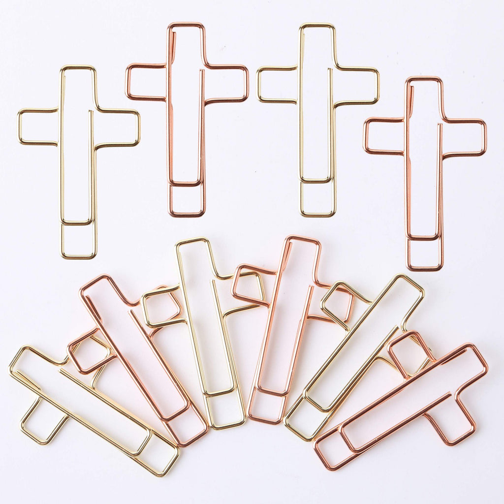 Mr Pen- Cross Paper Clips Gold Rose Stainless Christian Bookmark Office Home Use