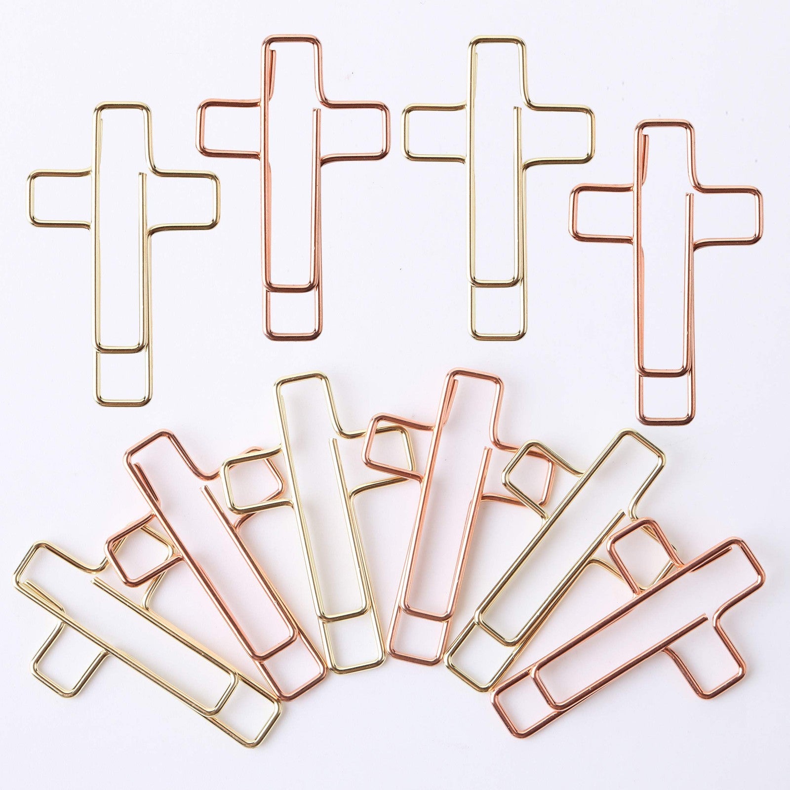 Mr Pen- Cross Paper Clips Gold Rose Stainless Christian Bookmark Office Home Use
