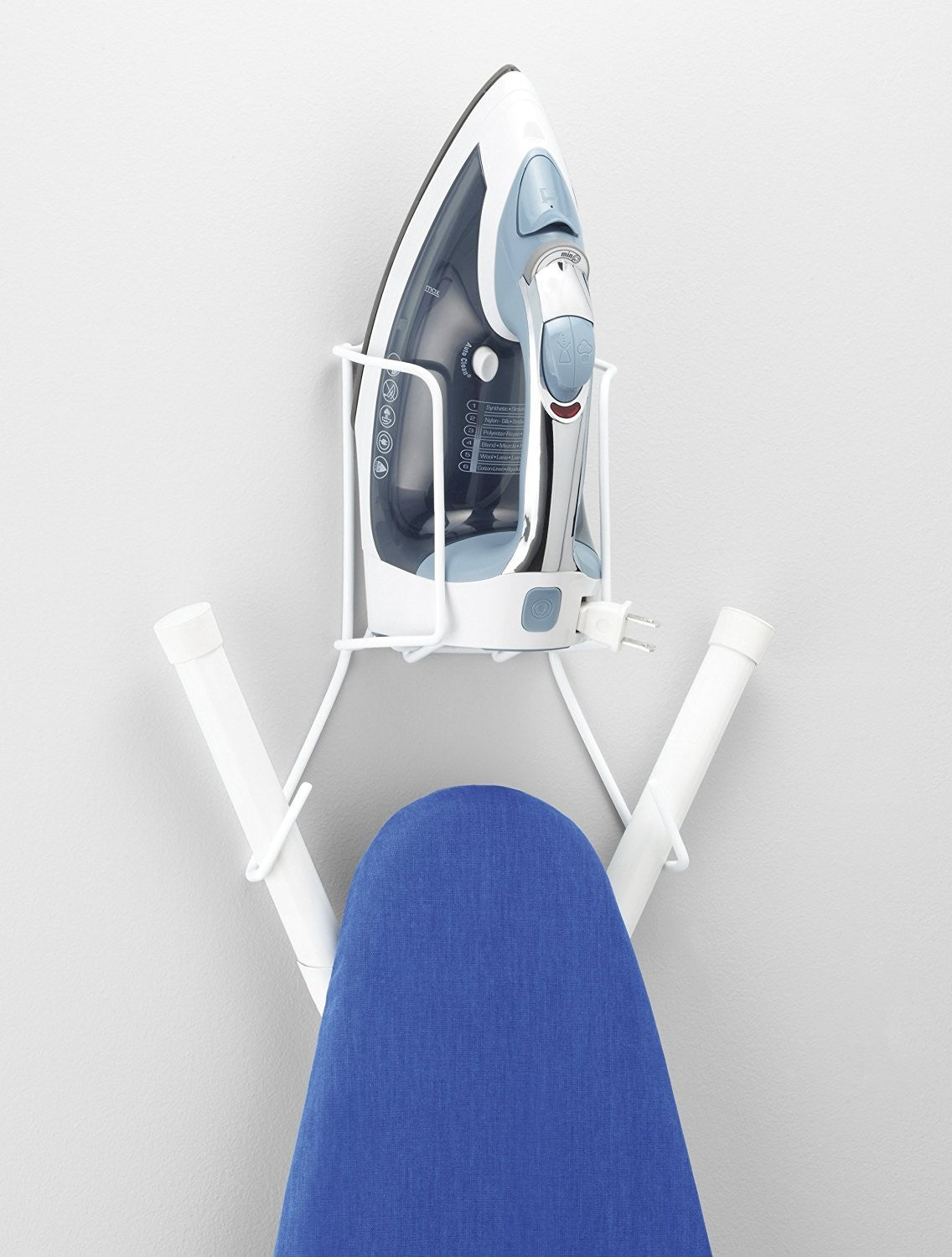 Wire Over The Door Ironing Caddy  Iron and Ironing Board Storage Organizer White