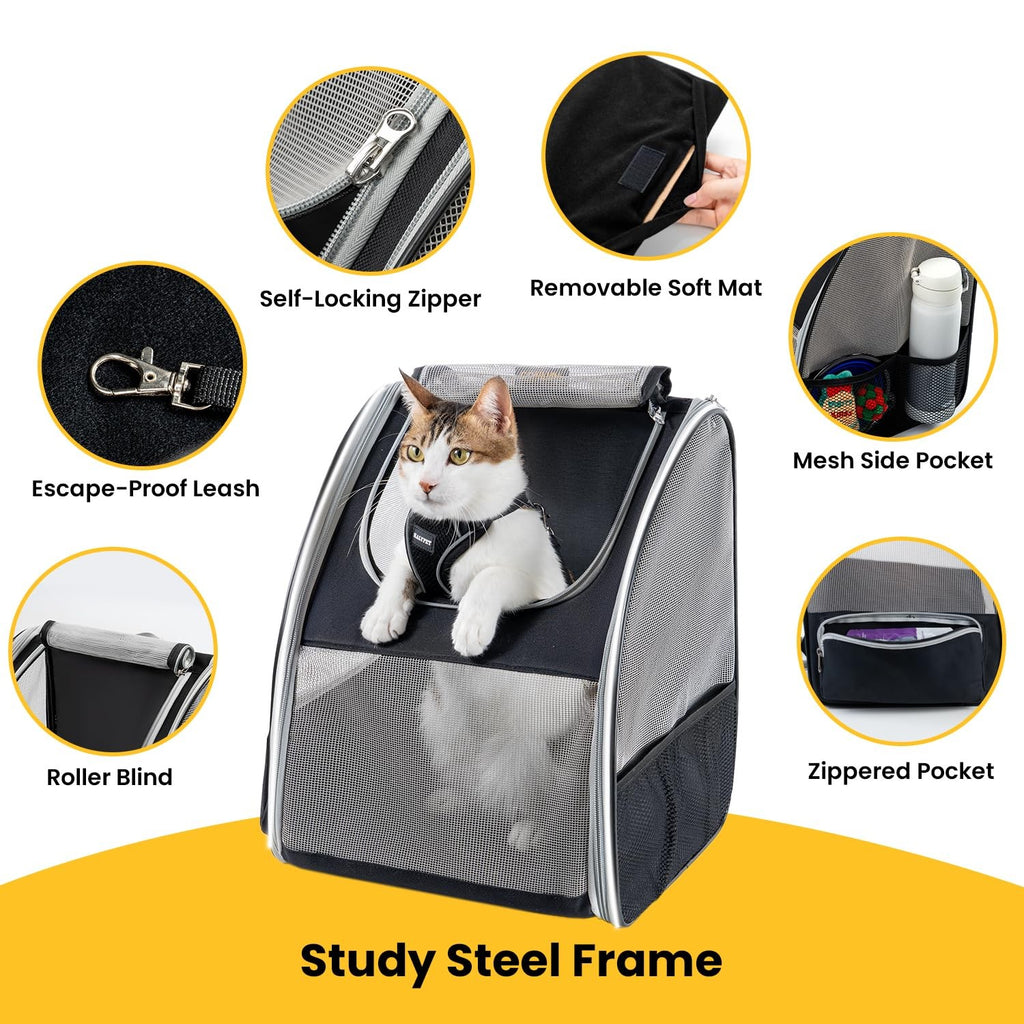 Conlun Cat Backpack Carrier Up to 15lbs Foldable 3 Mesh Travel Hiking