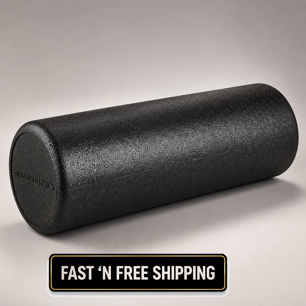 18" High Density Foam Roller Deep Tissue Massage Exercise Recovery Black