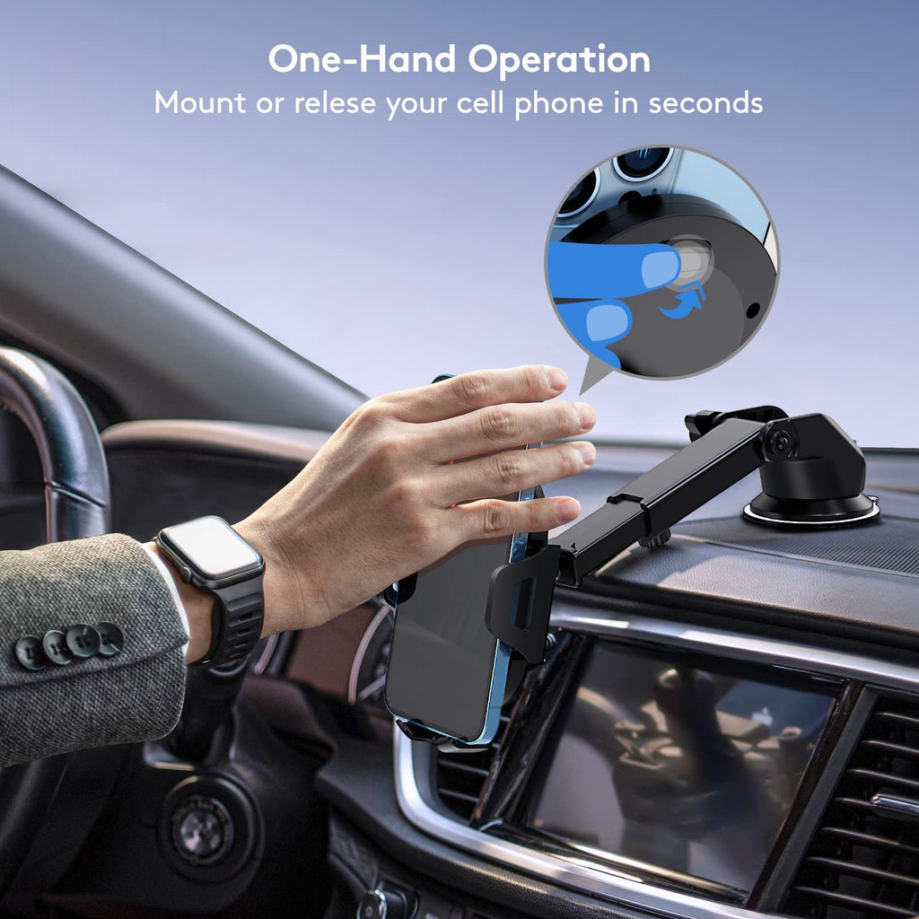 Car Phone Mount Dashboard Windshield Strong Suction Adjustable Fits All Phones