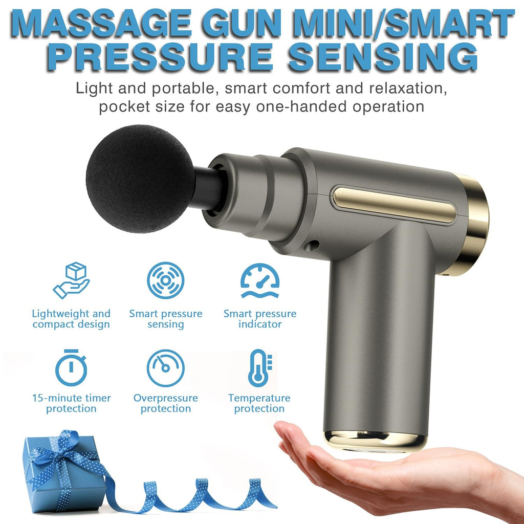 cotsoco Mini Massage Gun Deep Tissue Percussion Massager 6 Speeds 4 Heads