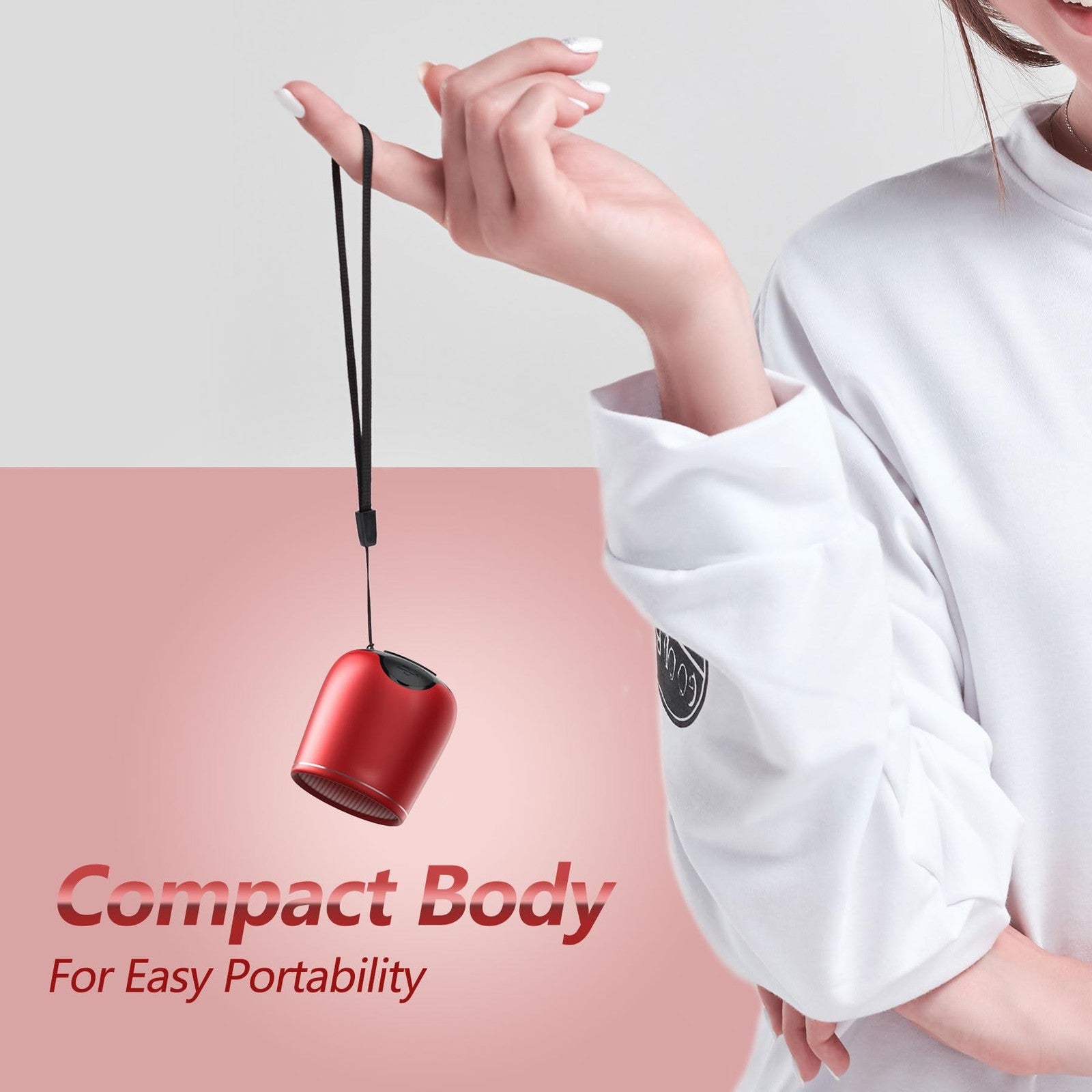 NSMY Mini Bluetooth Speaker Waterproof Pocket Portable Bass Audio Red