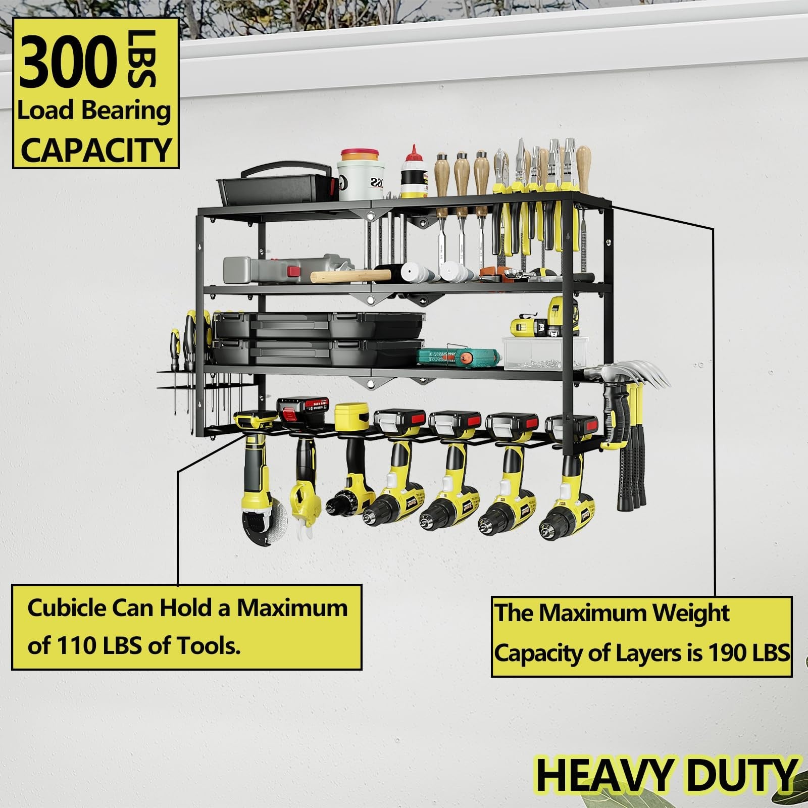 AZERPIAN Tool Organizer Heavy Duty Power Wall Mount for Drill and Cordless Tools