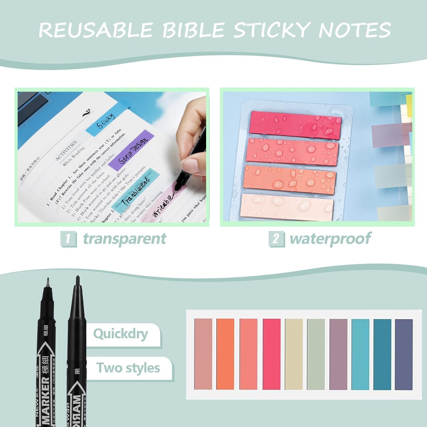 Bible Study Kit Pastel Highlighters Tabs Pens Journaling Supplies Church Home