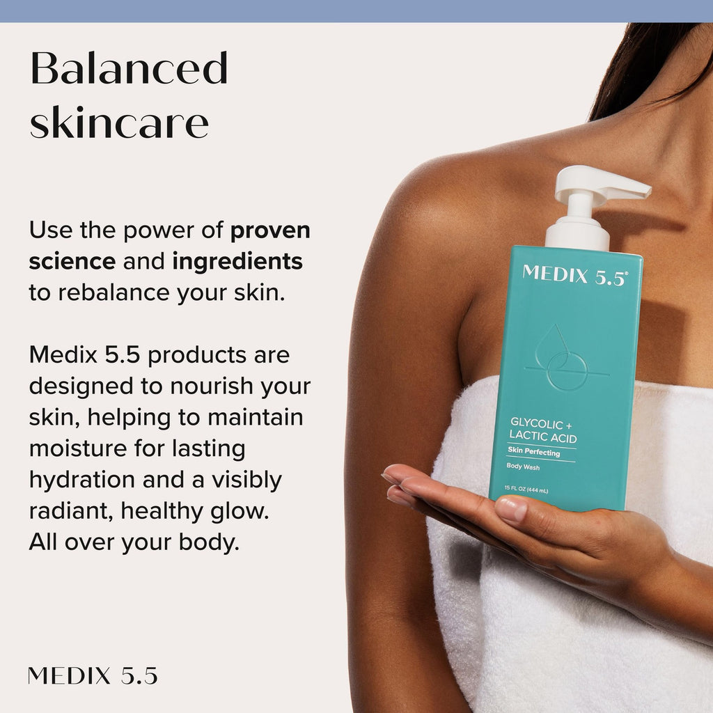 MEDIX Smooth & Firm 3PC Skin Care Set | Glycolic Acid Exfoliating Body Wash Gel