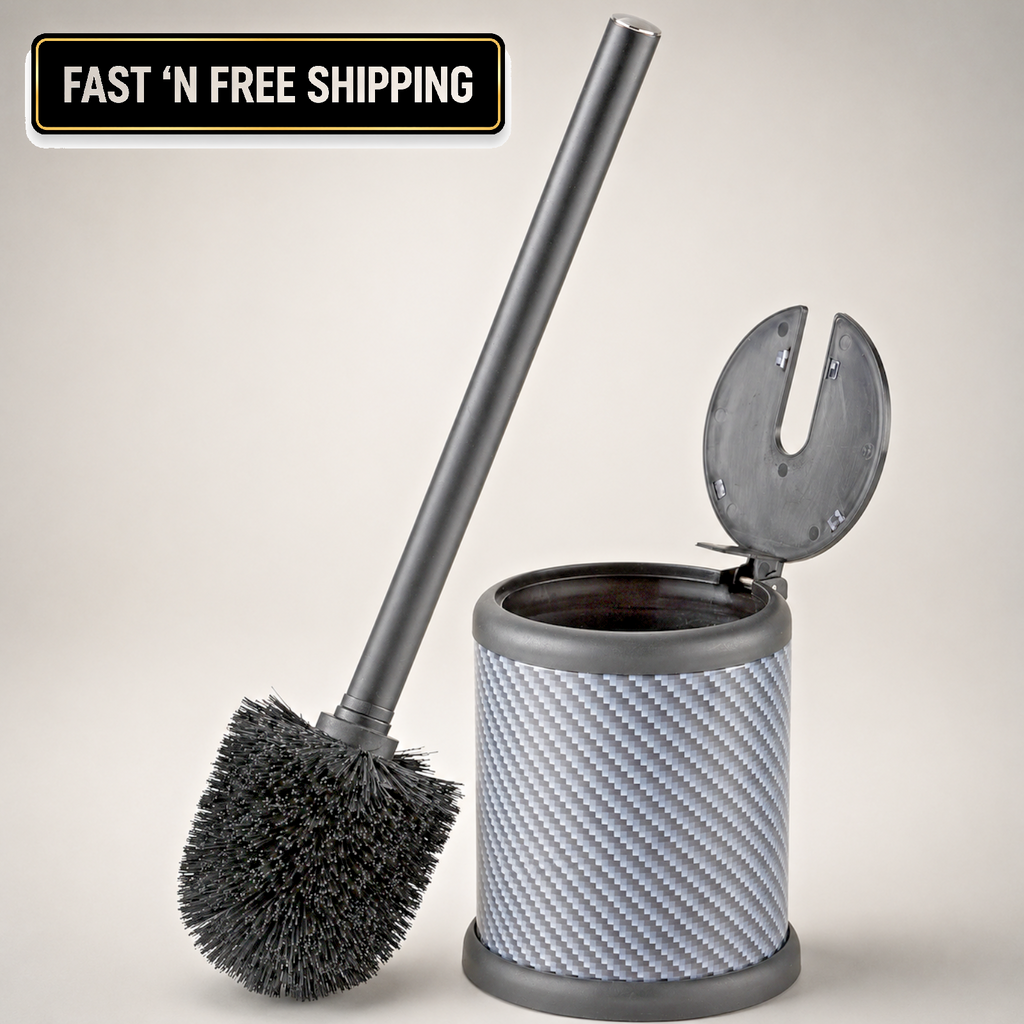 Bath Bliss Toilet Brush and Holder - Self Closing Lid 360 Degree Brush Head Bath