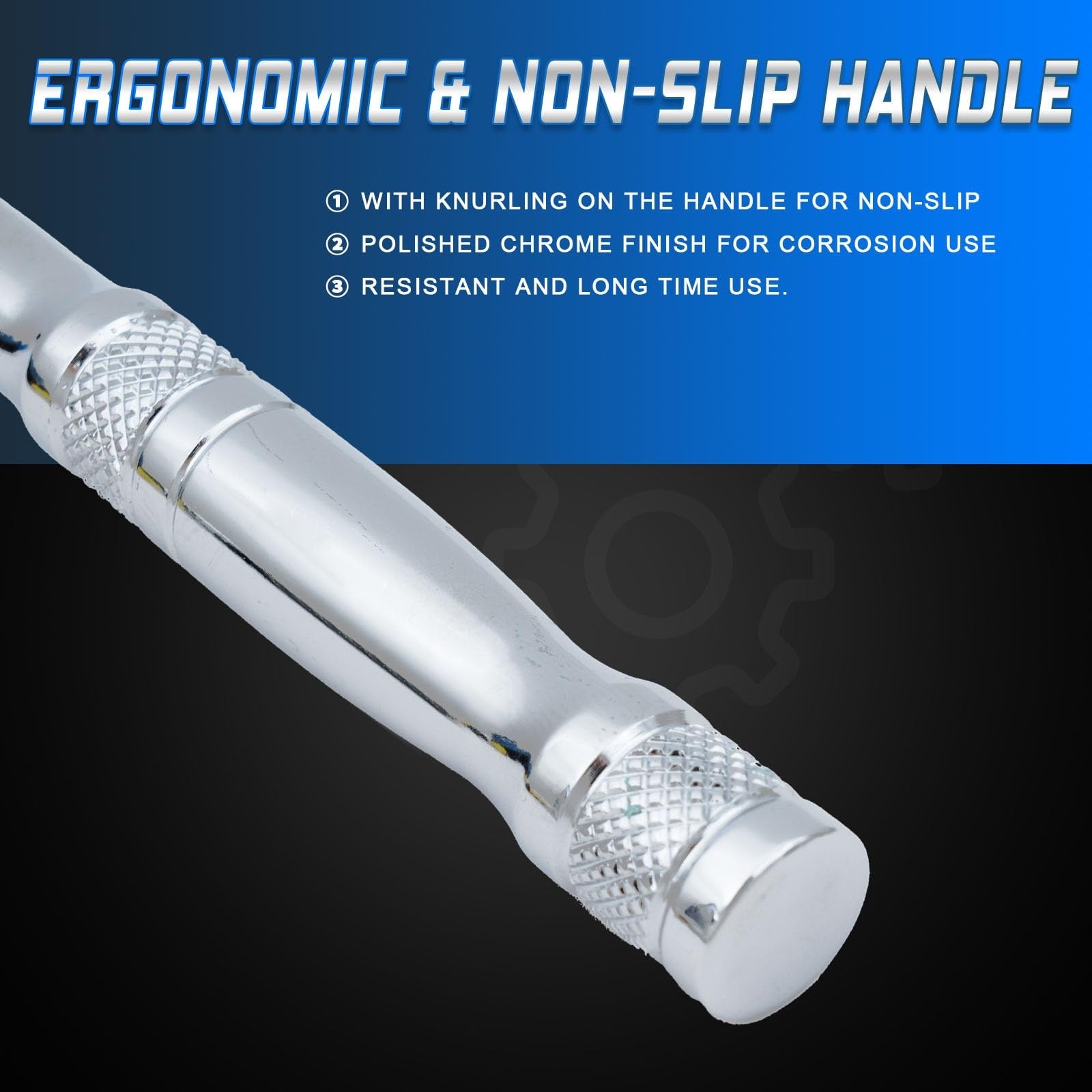 Ryrura 3-IN-1 Ratchet Handle,1/4",3/8",1/2 '' Drive- Wrench 72-Tooth Reversible