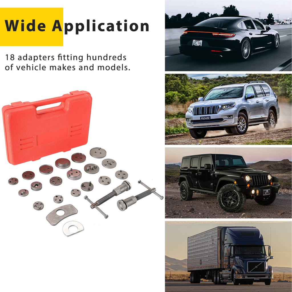 Acymner 24PCS Disc Brake Caliper Tool Kit | Heavy Duty Disc Brake Piston Caliper
