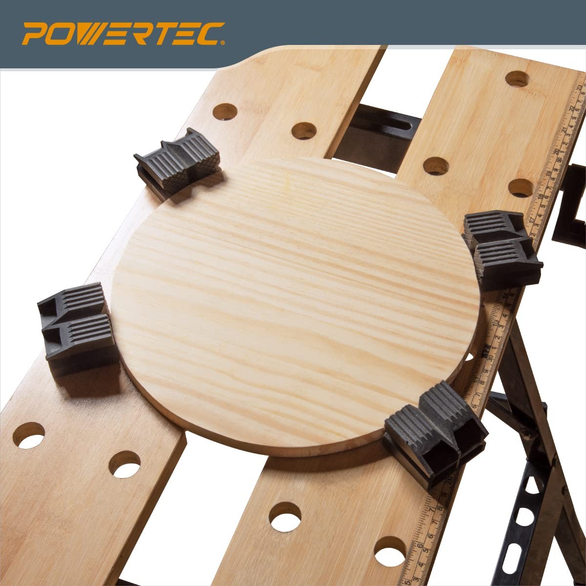 Portable Folding Workbench with Vise Bamboo Top Bench Dogs Woodworking