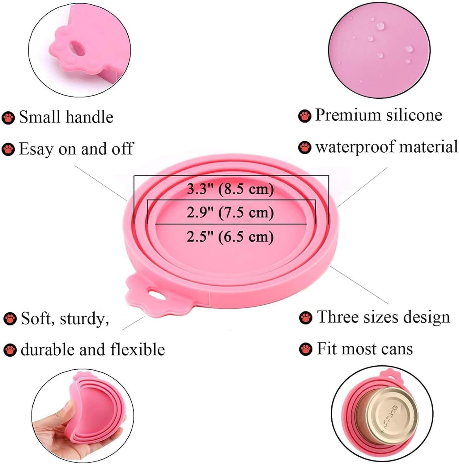 4 Pack Silicone Pet Food Can Lids Covers Fits Most Dog Cat Food Cans Multicolor
