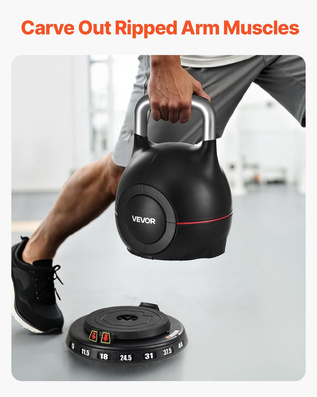 VEVOR Adjustable Kettlebell 7 Weight Levels for Full Body Workout Cross-Training