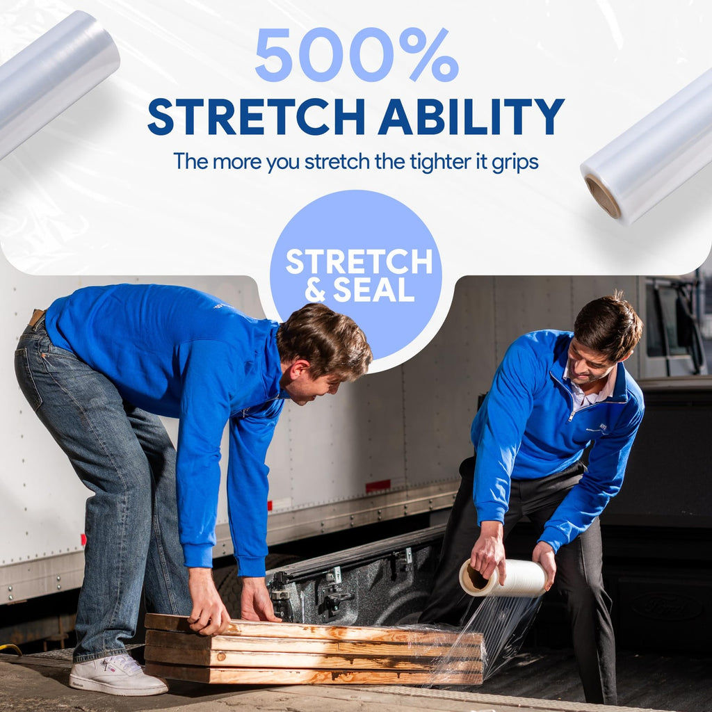 International Plastics 18" x 1200 ft Clear Stretch Film Wrap 500% Stretch 1 Roll