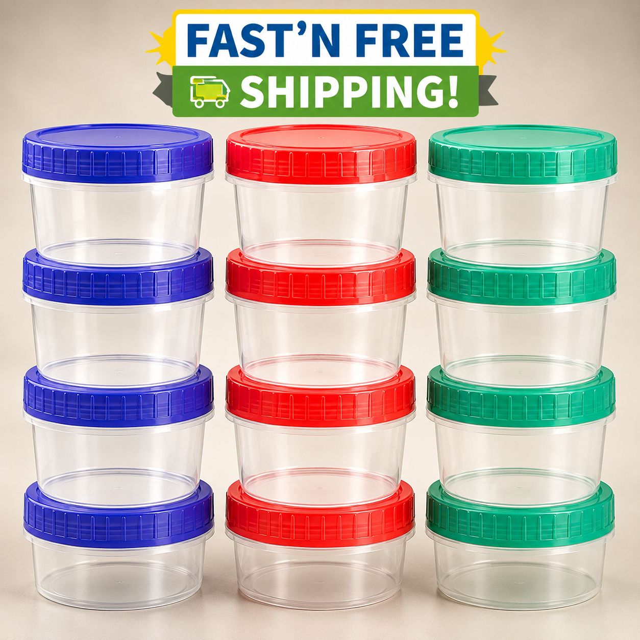 SGKSUN 2oz Sauce Containers 12 Pack Leak Proof Dressing Cups Meal Prep Lids