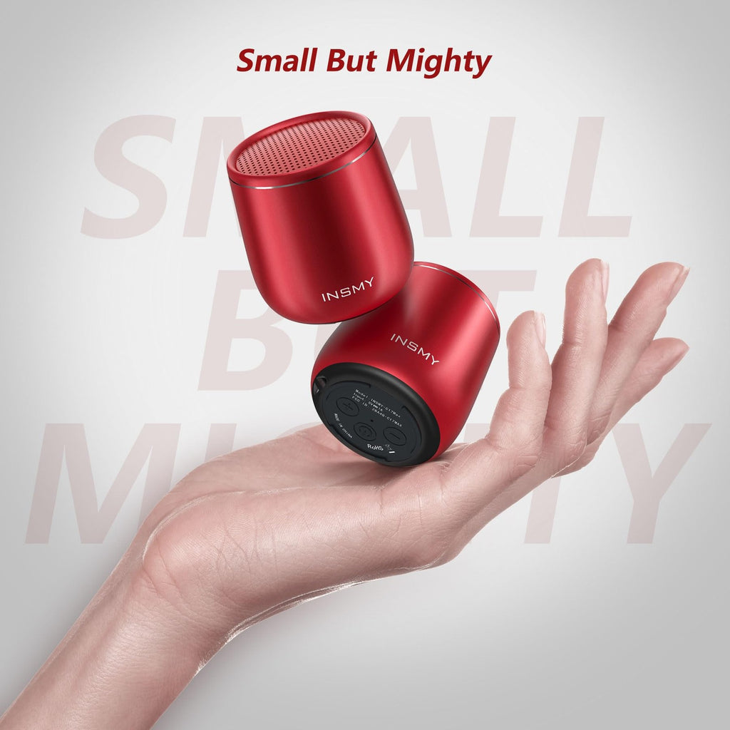 NSMY Mini Bluetooth Speaker Waterproof Pocket Portable Bass Audio Red