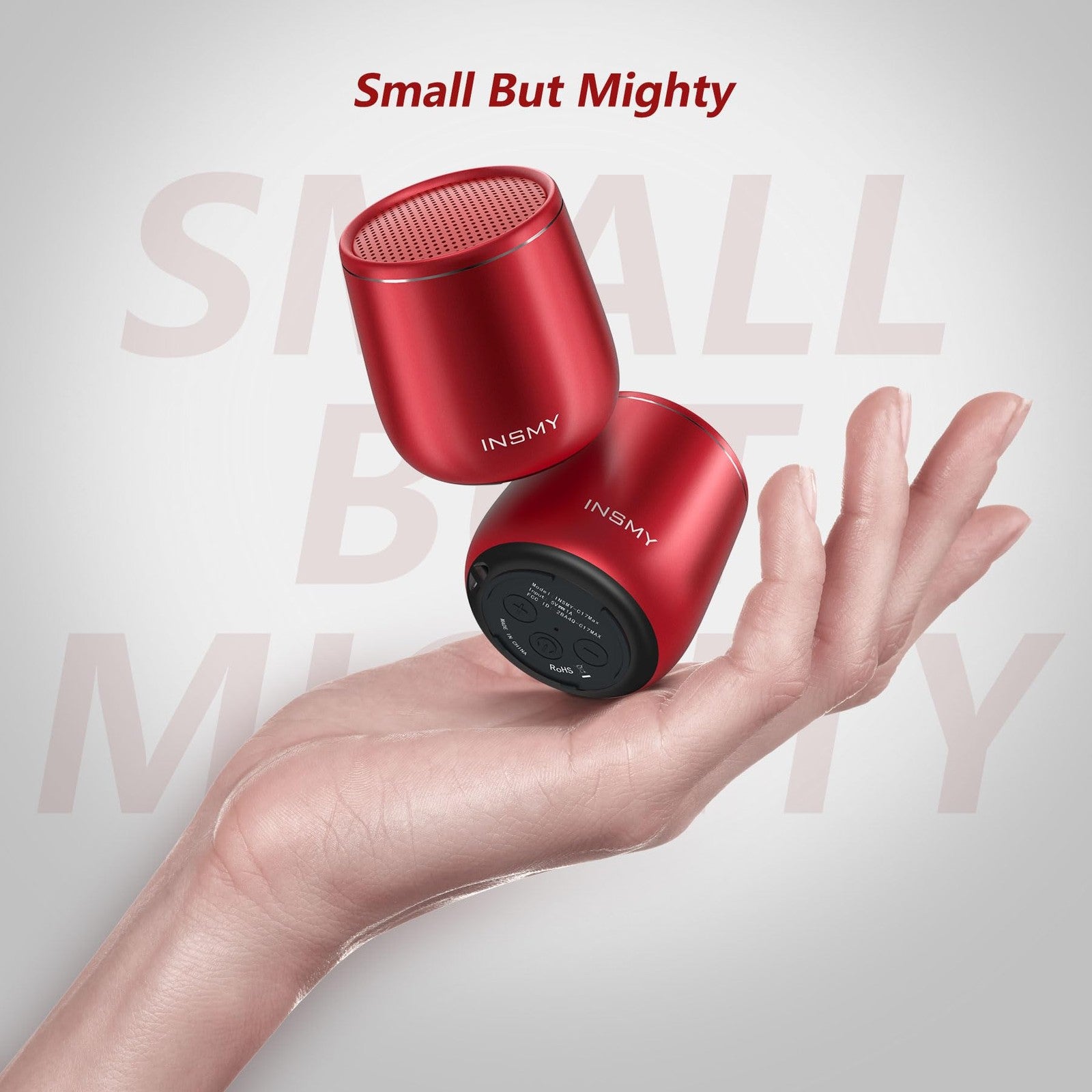 NSMY Mini Bluetooth Speaker Waterproof Pocket Portable Bass Audio Red