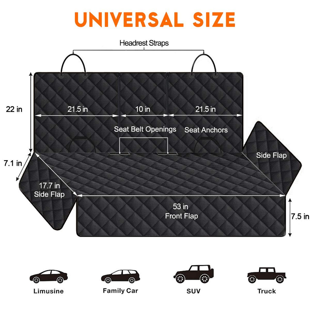Dog Car Seat Cover, Back Seat Cover for Dogs Pet Car Seat Protector Waterproof