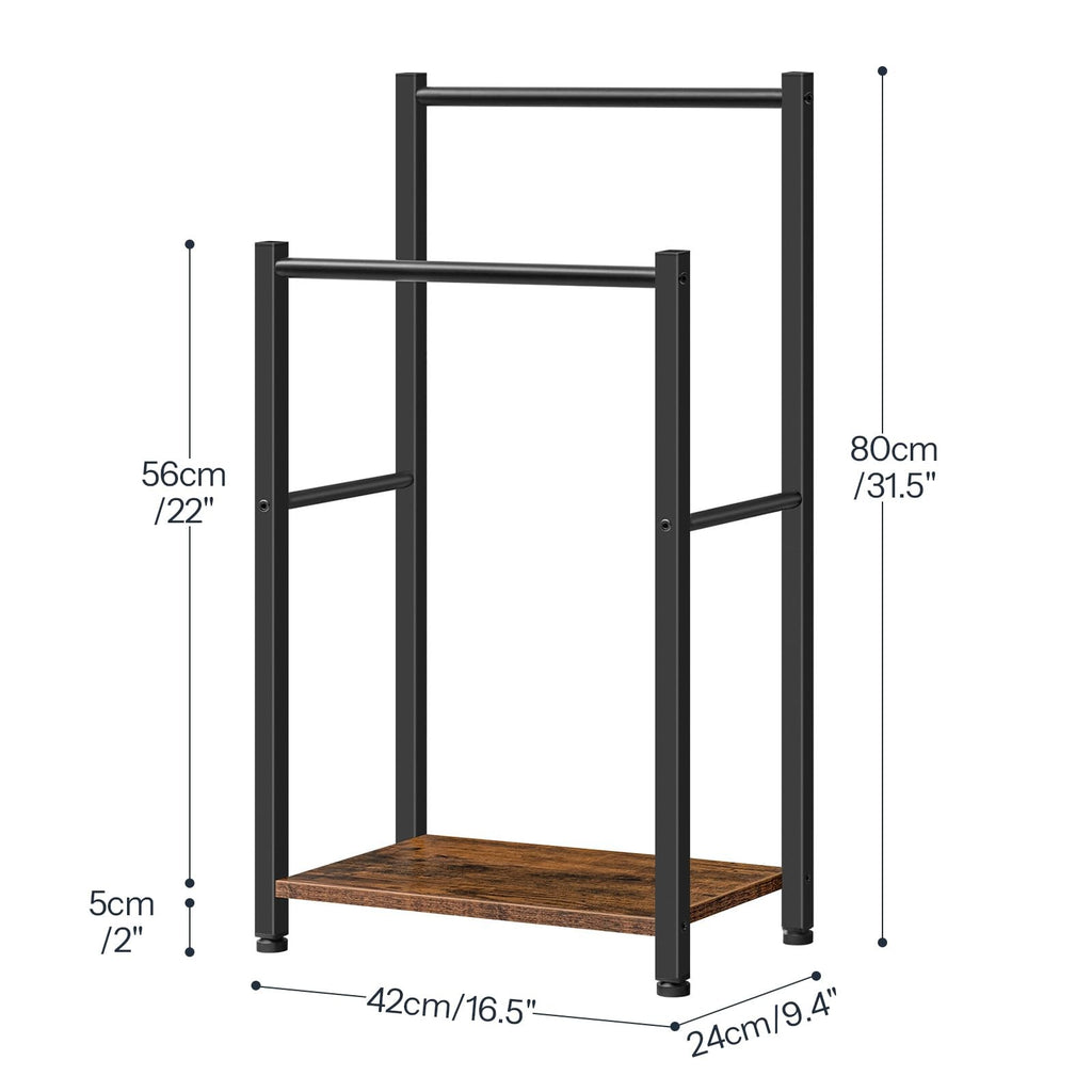 Free Standing Towel Rack for Bathroom 2 Tier Blanket Rk 16.5" L x 9.4" W x 31.5"