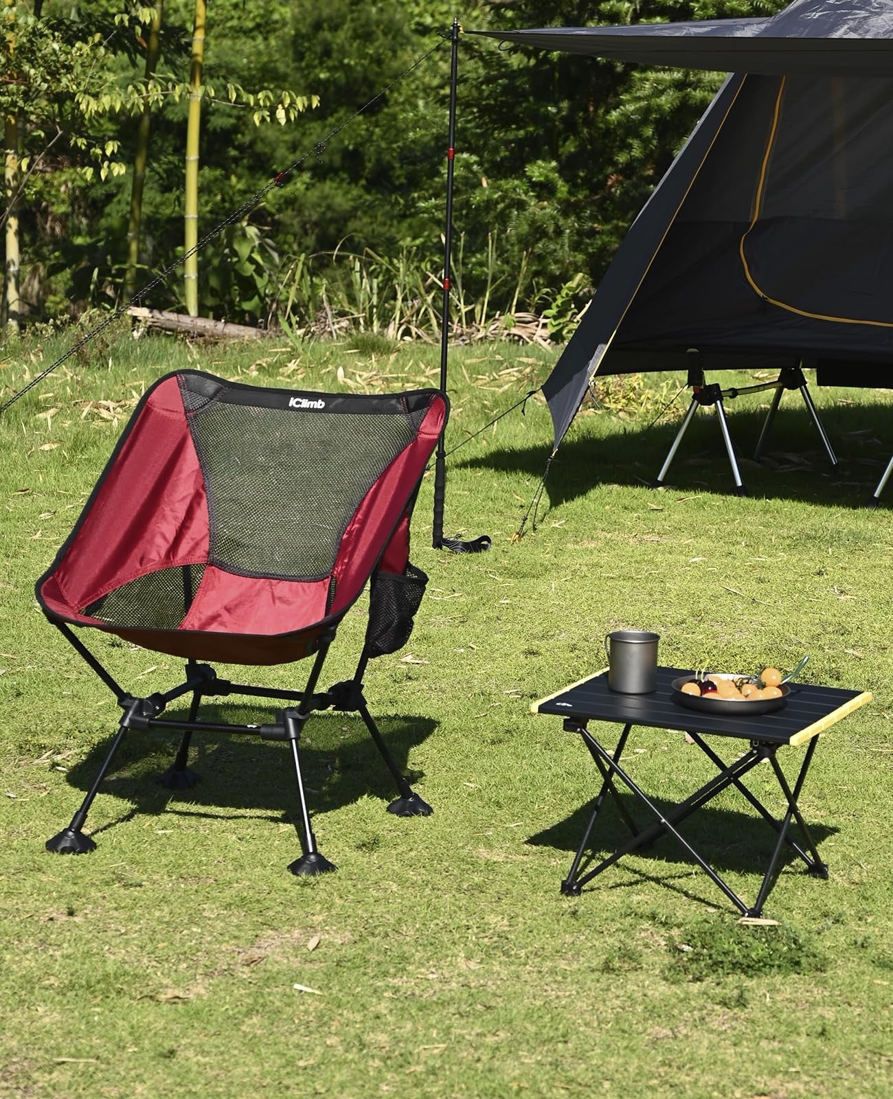 Ultralight Folding Camping Table Small Black w/ Carry Bag 16"x13.6" 66 lb
