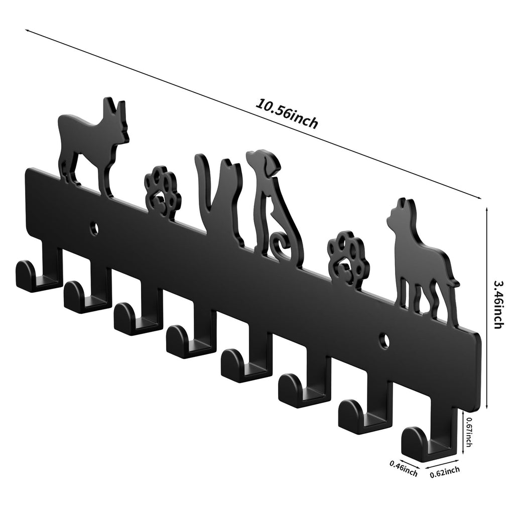 Key Hooks with 8 Hooks Wall Mounted, Key Holder for Wall Decor, Dog Key Holder