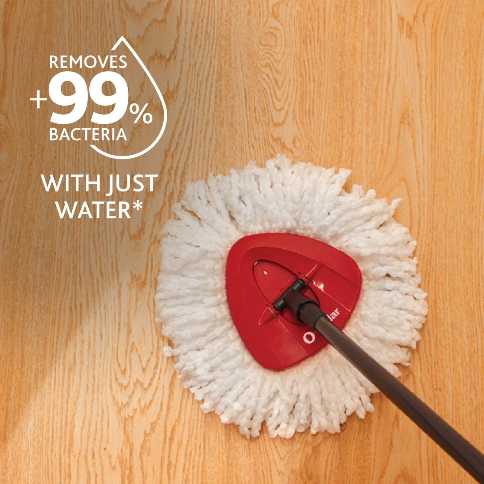 O-Cedar EasyWring Microfiber Spin Mop, Bucket Floor Cleaning System, Red, Gray,