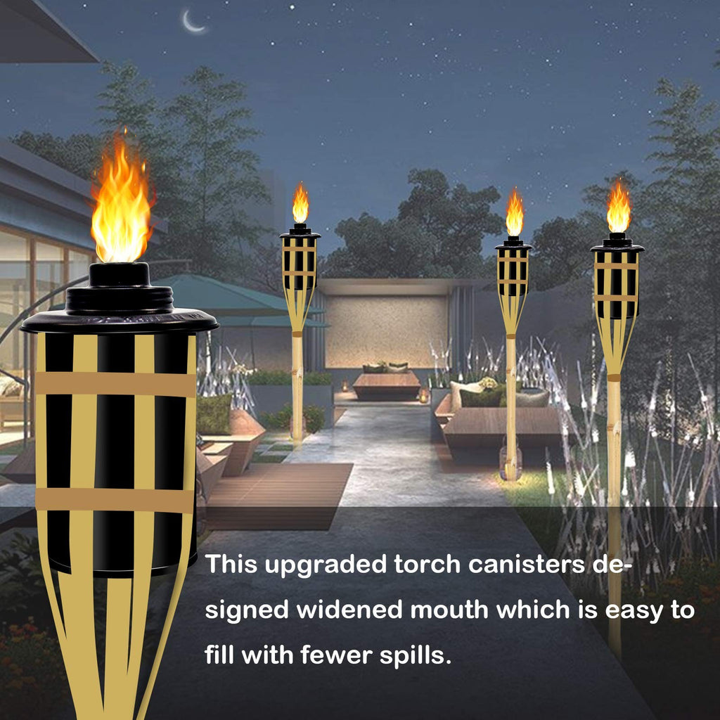 12 oz Torch Replacement Canisters 4 Pack Refillable Metal Cans Wicks Caps