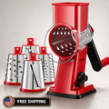 Rotary Cheese Grater Vegetable Slicer Hand Crank Kitchen Shredder 4 Blade