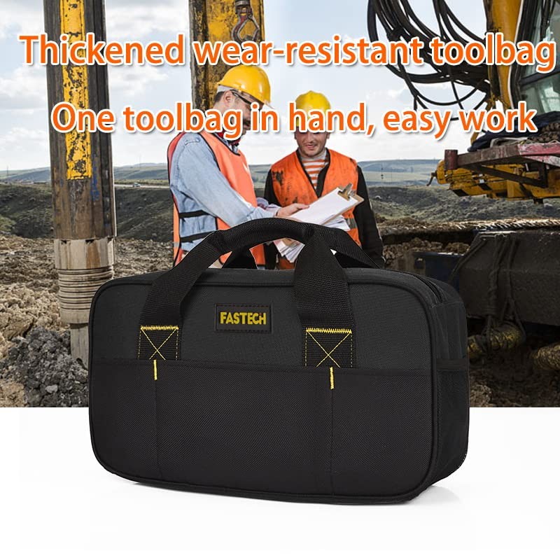 FASTECH Tool Bag 14 Inch Wide Mouth Waterproof Tool Organizer Tote for Work