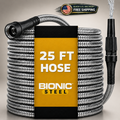 BIONIC STEEL 25 ft x 5/8" Metal Garden Hose w/Sprayer Nozzle 500 PSI SS