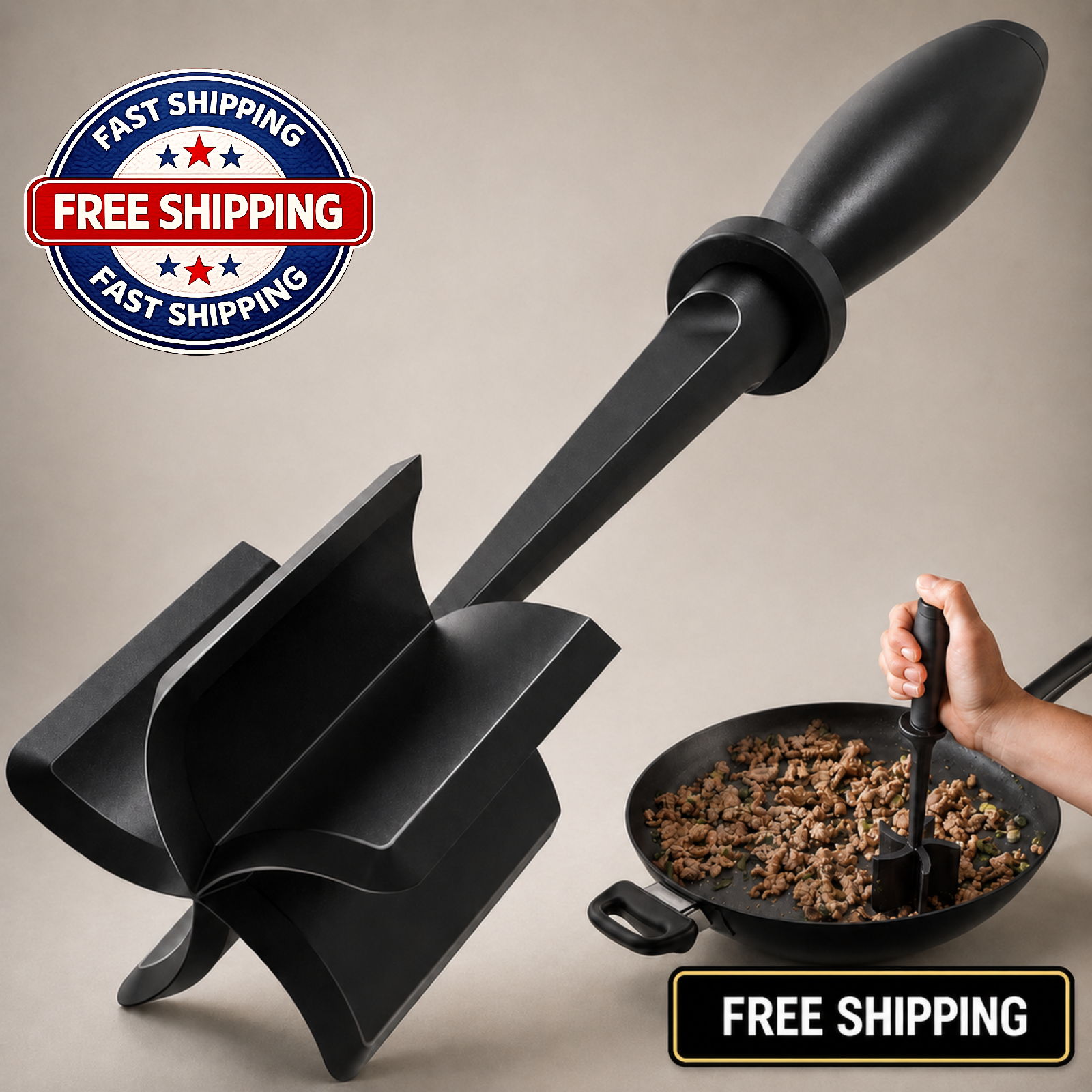 Heat Resistant Meat Chopper for Ground Beef Burger Mixing & Mashing Tool