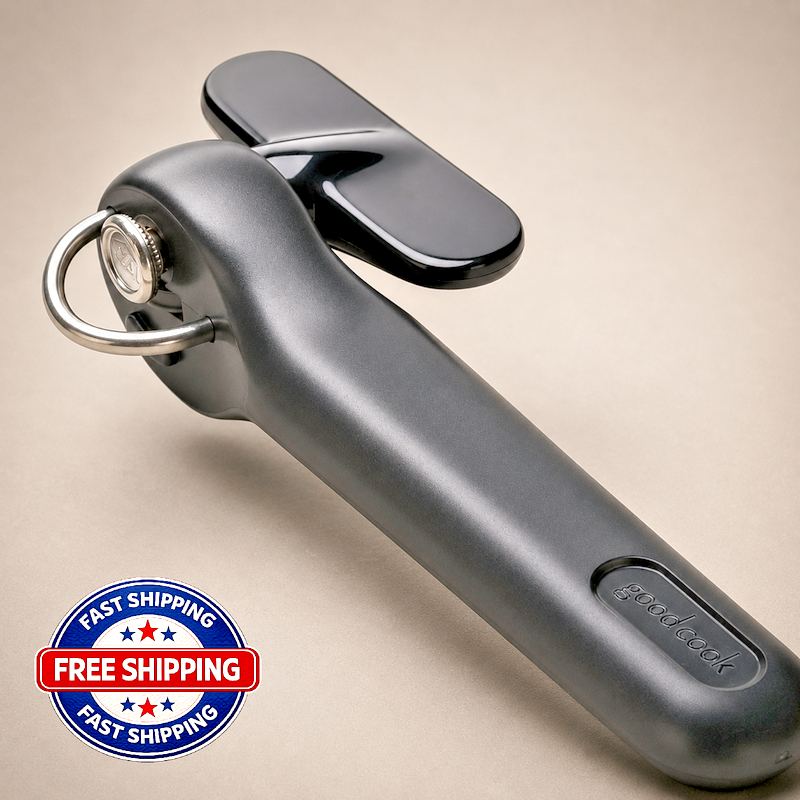Good Cook Can Opener, Safe Cut Manual Can Opener, no Sharp Can Edges, Black