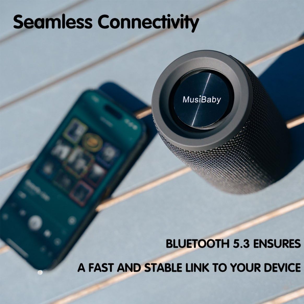 Musibaby M68 Bluetooth Speaker Waterproof Deep Bass 24H Portable Audio