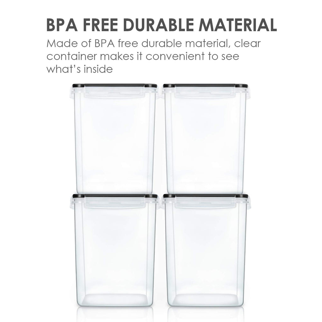 4 PCS Large Food Storage Containers 5.2L / 175oz, 4 Pieces BPA Free Plastic