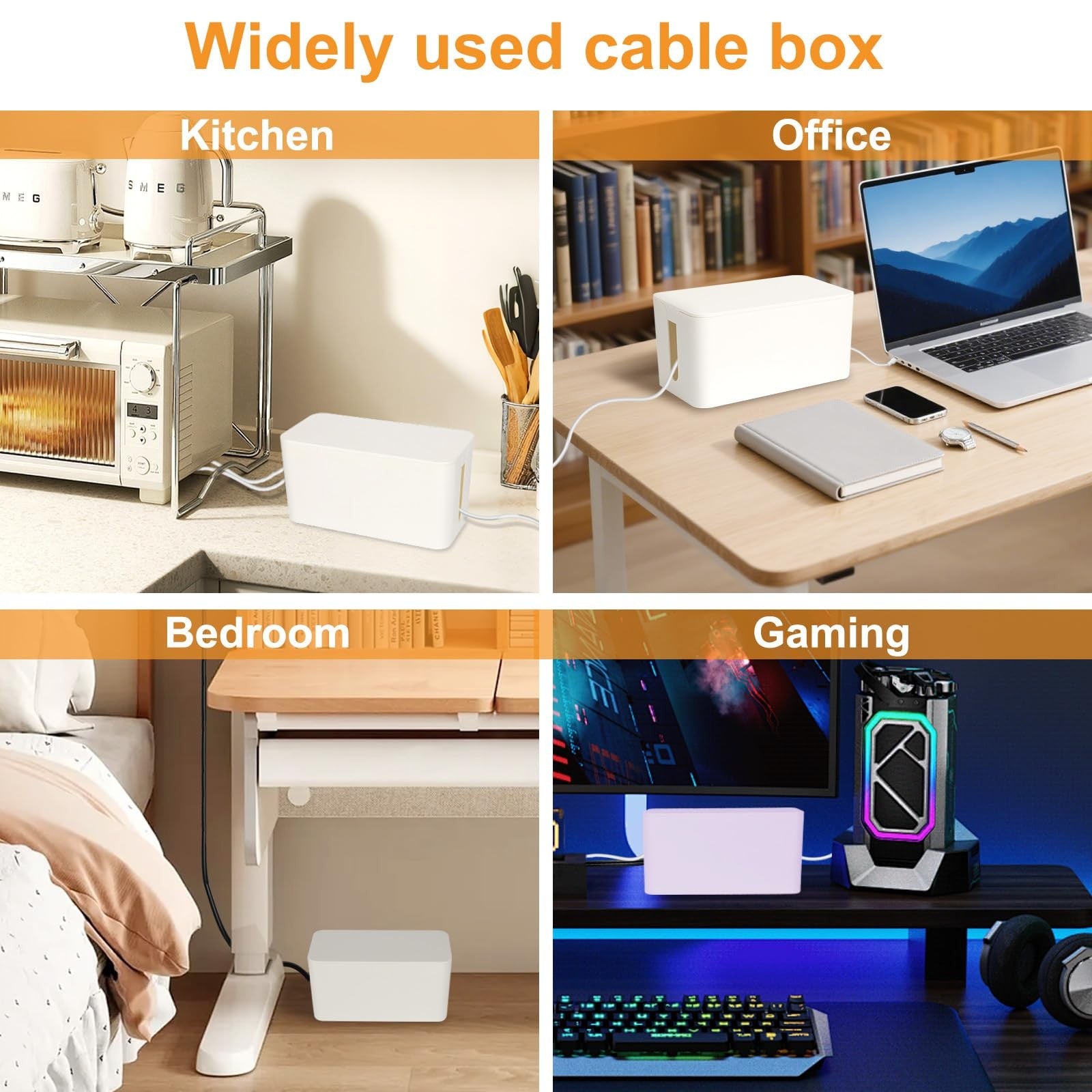 Mini Cable Management Cord Cover Wire Hider Box Concealer Organizer  Protector
