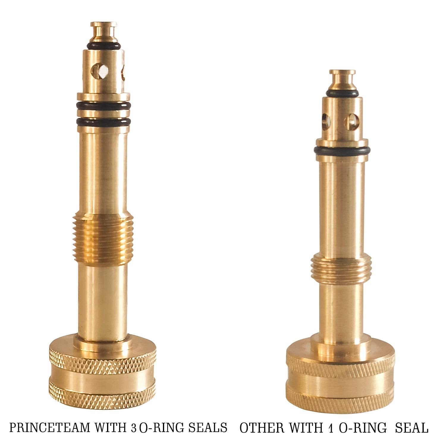 2 Pack 4" Brass Adjustable Garden Hose Nozzles w/10 Rubber Washers 3/4"