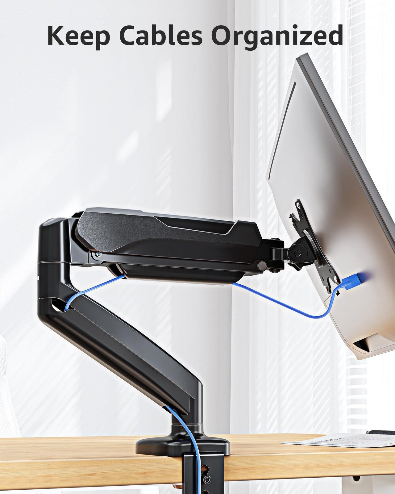 Single Monitor Desk Mount Arm for 17-32" Screens Holds 4.4-17.6 lbs VESA 75/100