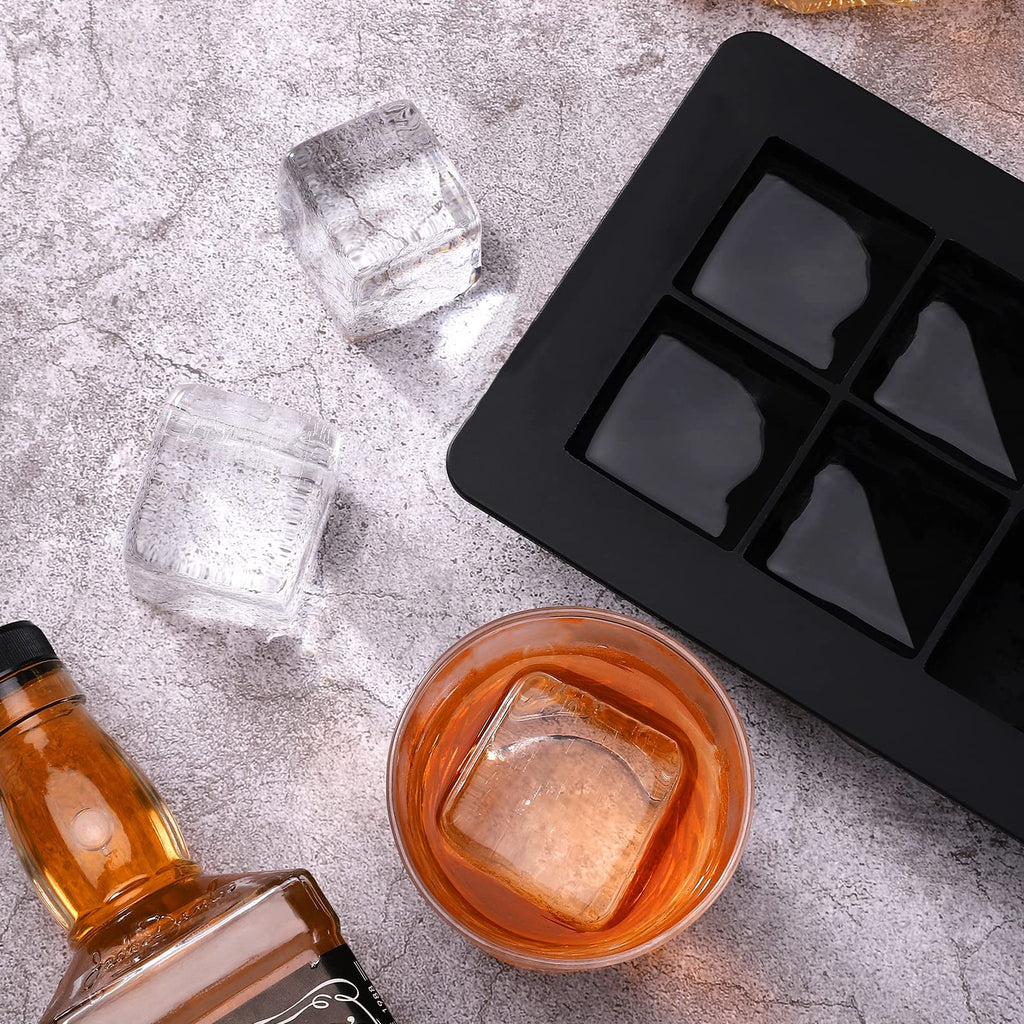 Ticent Ice Cube Trays (Set of 2 Silicone Sphere Whiskey Ice Ball Maker with Lids