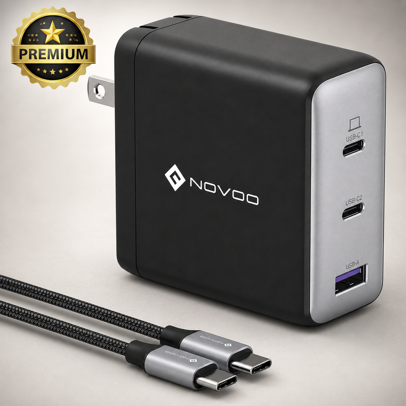 100W USB C Charger, 120W MacBook Pro Charger, 3-Port GaN Fast Charger with PD3.