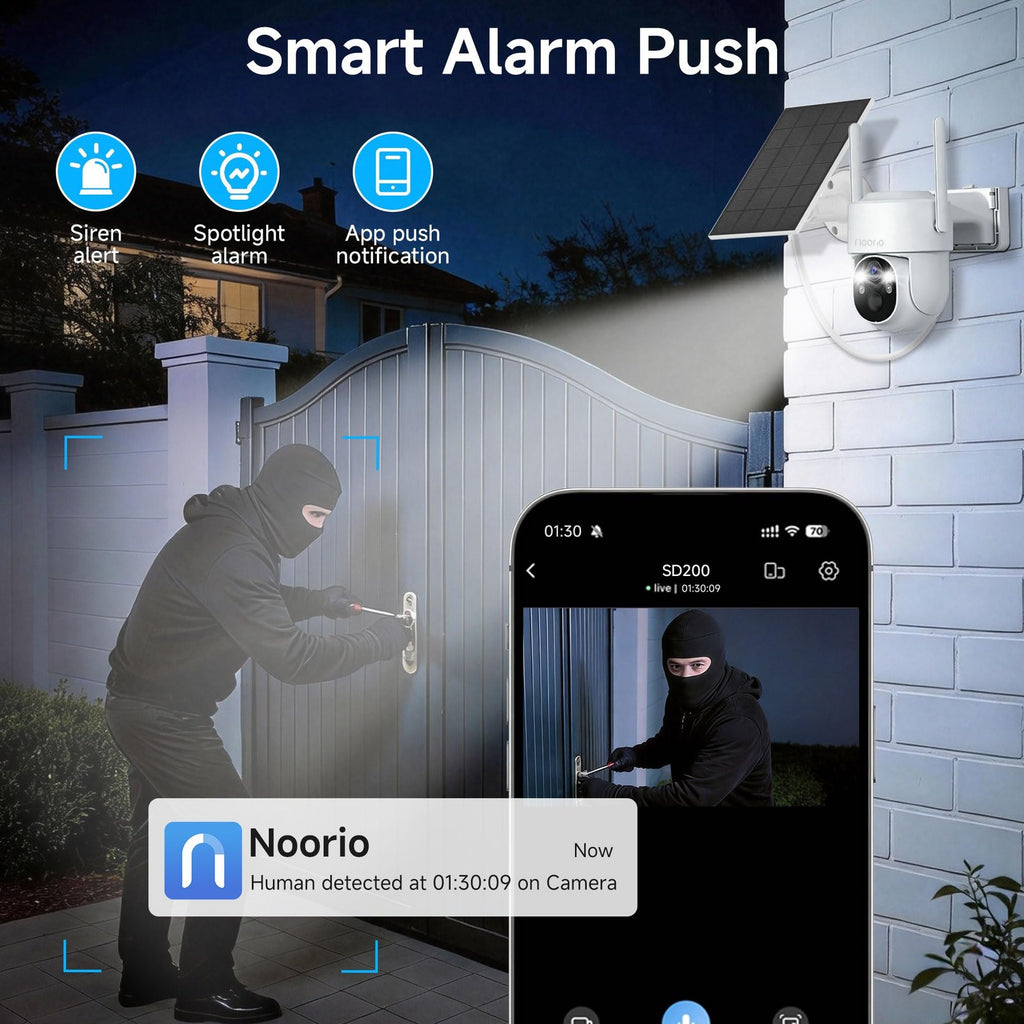 Noorio Solar Security Cameras Wireless Outdoor, 5G & 2.4G WiFi Cameras for Home