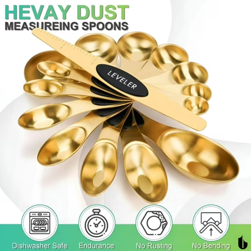 Magnetic Measuring Spoons Set Stainless Steel with Leveler Stackable