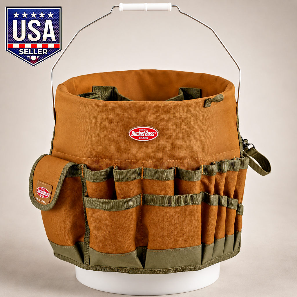 Bucket Boss The Bucketeer Bucket Tool Organizer in Brown Portable Hardware Tools