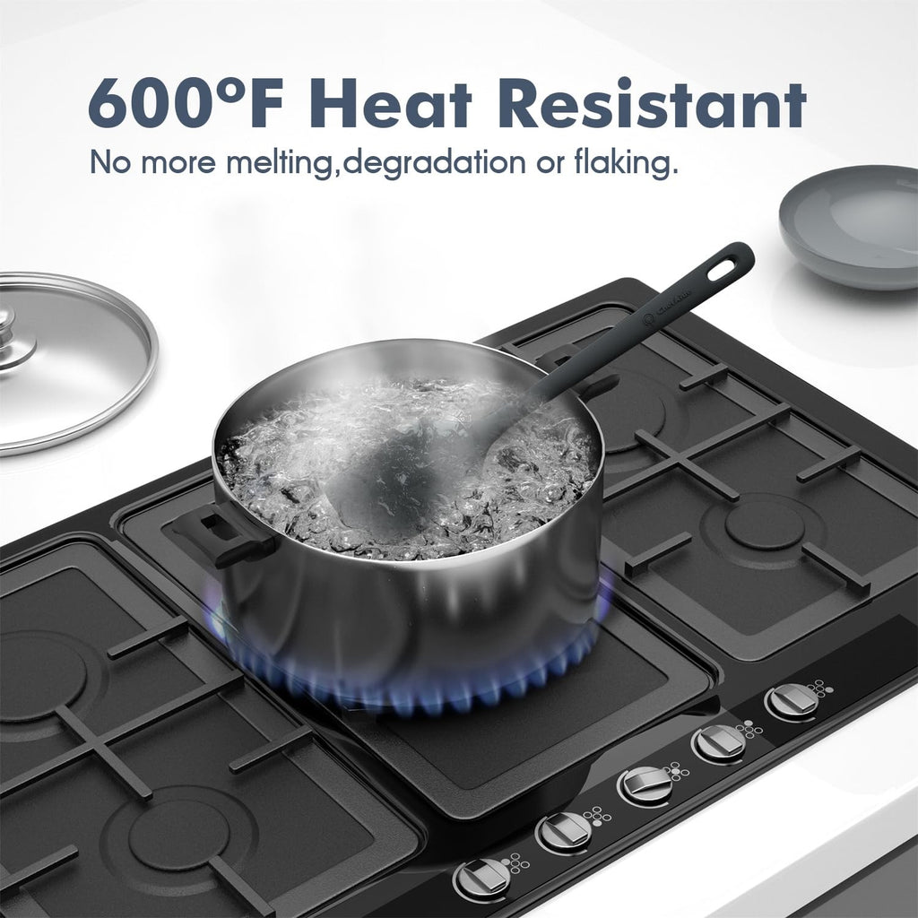 ChefAide 5PC Silicone Spatula Set Heat Resistant 600°F Nonstick Safe