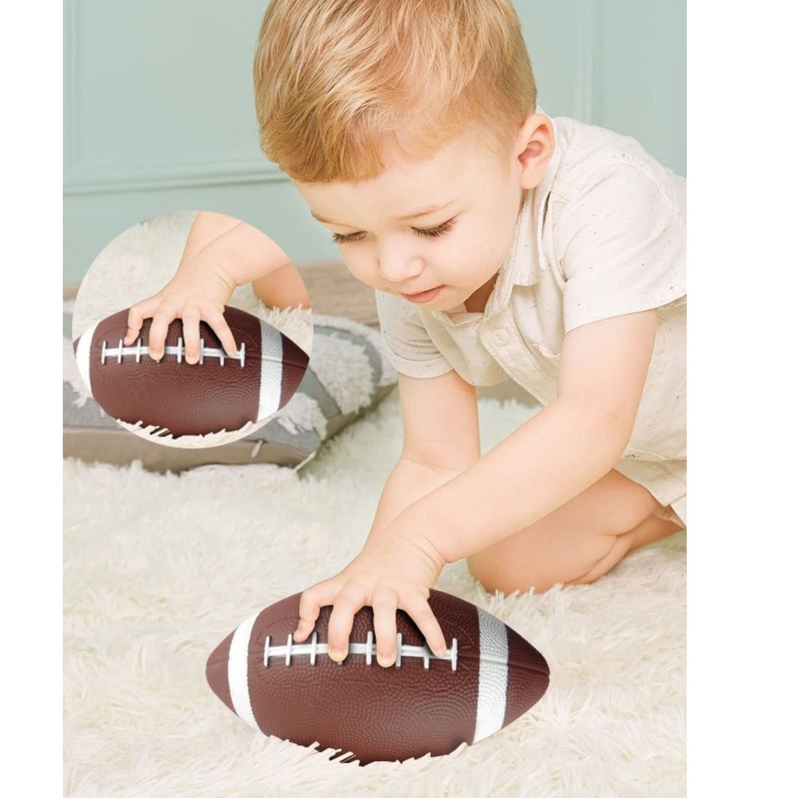 SPDTECH Kids Sports Balls Set 6 Inch Soccer Basketball Football w Pump 3 Pack