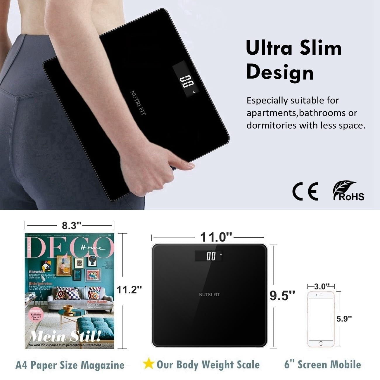 Digital Bathroom Scale 330lb High Accuracy LCD Weight Scale Home Use