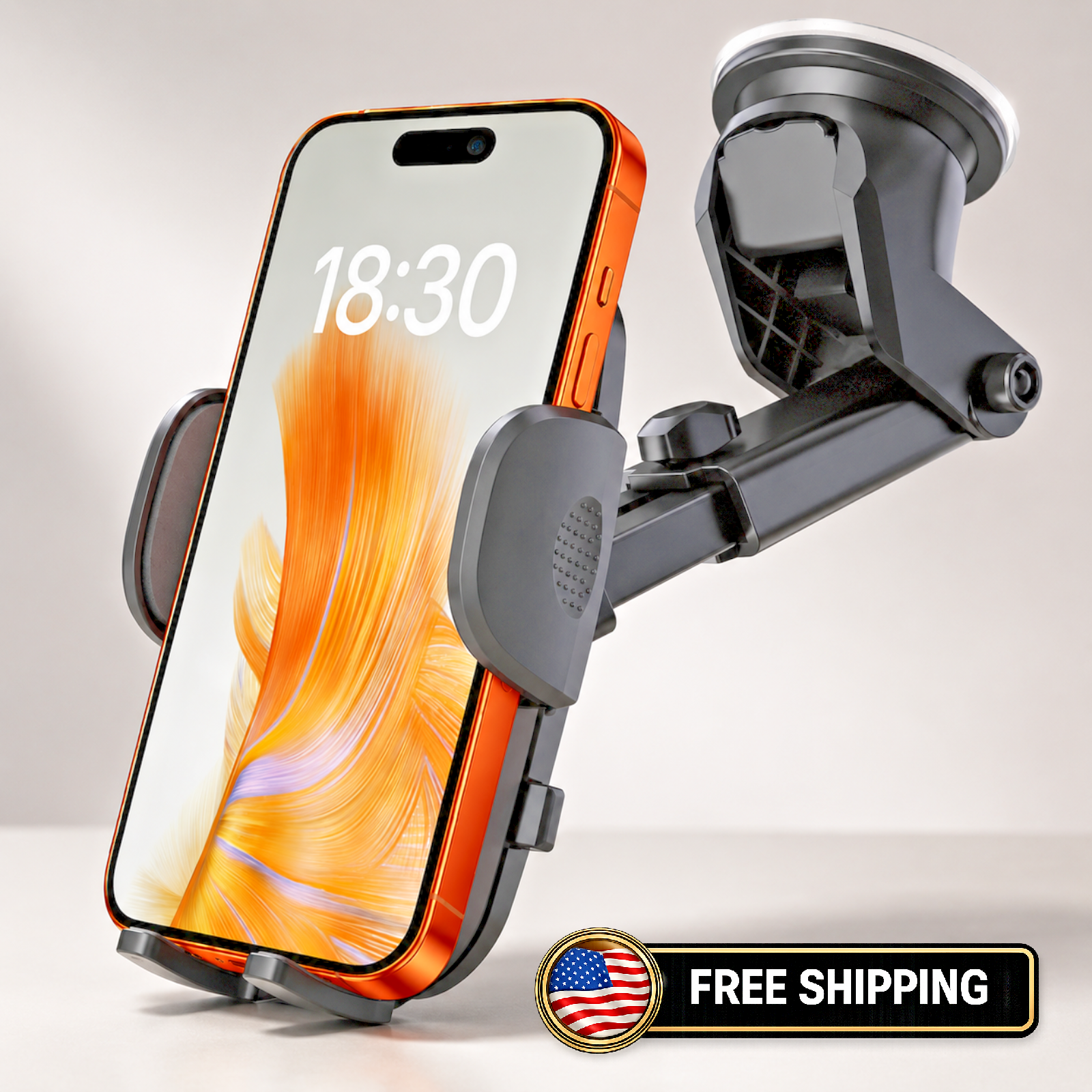 Car Phone Holder [2026 Updated Suction Cup] Long Arm 360°Rotation Phone Mount