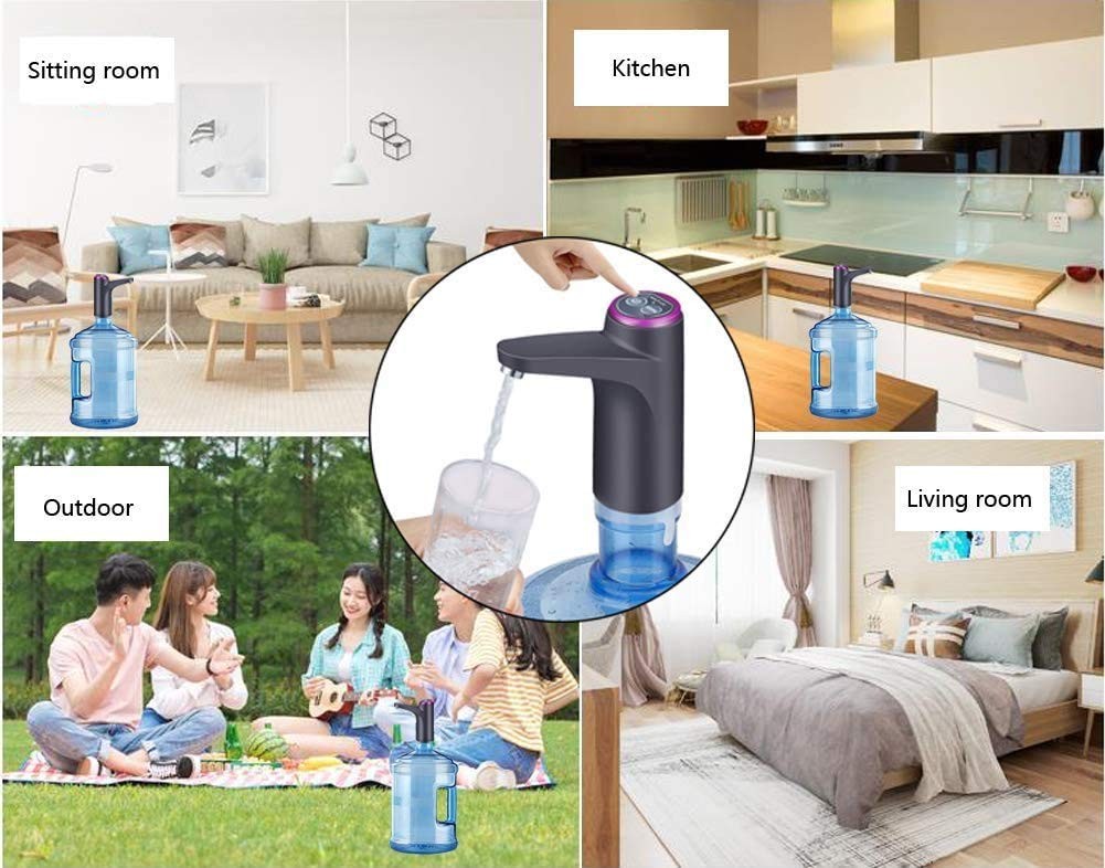 Electric Water Bottle Pump USB Rechargeable 2-5 Gallon Dispenser Auto Shutoff