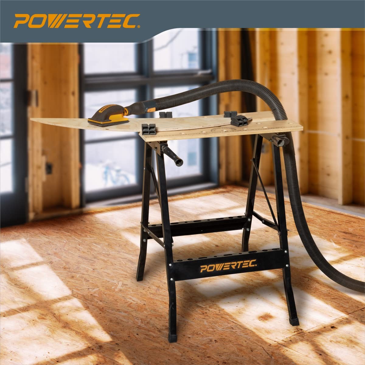 Portable Folding Workbench with Vise Bamboo Top Bench Dogs Woodworking