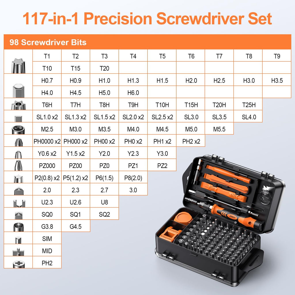 JOREST 117 in 1 Precision Screwdriver Set Tool Gift for Men Mini Repair Tool Kit